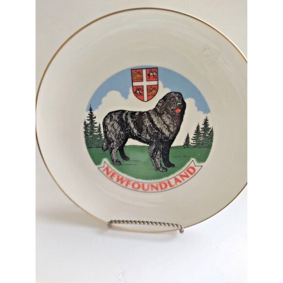 Collector Plate Canada Newfoundland Coat of Arms & Newfoundland Dog 9 1/2" - Picture 4 of 8